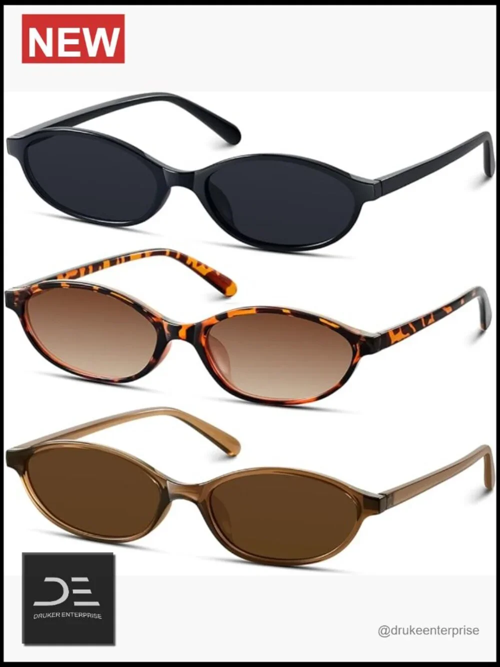 Retro Oval Sunglasses 90s Cat Eye Y2k UV Protection Narrow Shades